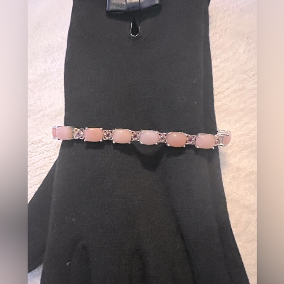 Chuck Clemency STS Pink Opal Gold n Sterling Silver Peruvian Bracelet - Picture 5 of 14